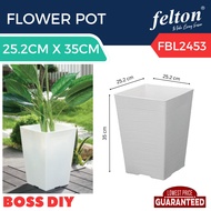 Felton Square Pot FBL 2453 Flower Plant Plastic Modern Design Home Garden Indoor Outdoor Pasu Bunga