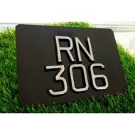 NUMBER PLATE MOTOR  REBET PETAK SILVER HITAM