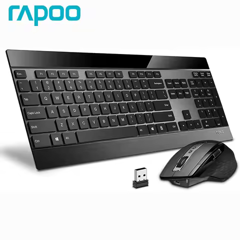 Rapoo 9900M Multi-Mode Bluetooth Wireless Keyboard and Mouse Combo Connect Up to 4 Devices Ultra-Sli