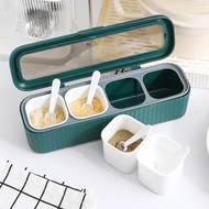 Dustproof 4 In 1 Condiment Jar Set Separable Seasoning Box Spices Sugar Salt Pepper Herbs Storage Co