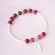 紫金砂硃砂6mm手鏈 | 925純銀草莓晶太歲轉運手鍊化太歲 新年禮物