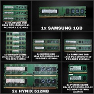 [PRE-OWNED] PC MEMORY RAM Assortment DDR2 DDR3 256 512 1GB 2GB