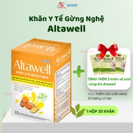 [ Combo 5 Hộp Khăn gừng nghệ Altawell 150 khăn ] giúp giảm thâm mờ rạn làm sạch giữ ấm cơ thể