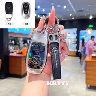 Fashion TPU+Zinc Alloy Car Key Remote Case Cover Shell Fob For Mercedes Benz A C E S G Class GLC W20