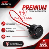 PREMIUM 2-pin On-Off Black Round Switch Already Soldered Suis On Off Suis Lampu