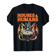 Men'S Houses & Humans Fantasy RPG Parody T-Shirt - Humorous Dragon & Tabletop Gaming Design, Loose F
