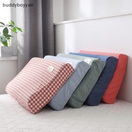 buddyboyyan Soft Cotton Latex Pillow Case Cover Solid Color Plaid Sleeping Pillowcase for Memory Foam Pillow Latex Pillow 30x50CM BYN
