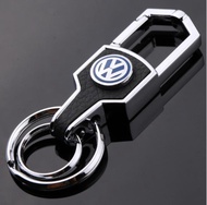 1PC Leather Car Logo Keyring Keychain Metal Key Holder Key fob Case for Volkswagen VW Jetta MK5 MK6