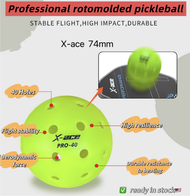 X- ace 40 Hole 74MM Pickleballs / Outdoor Courts Competition Ball / Durable Tournament Pickle Ball