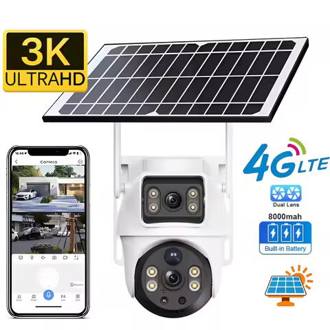 Dual Lens 3K Outdoor Camera 4G Security Surveillance System IP Camera with PIR Motion Detection And 