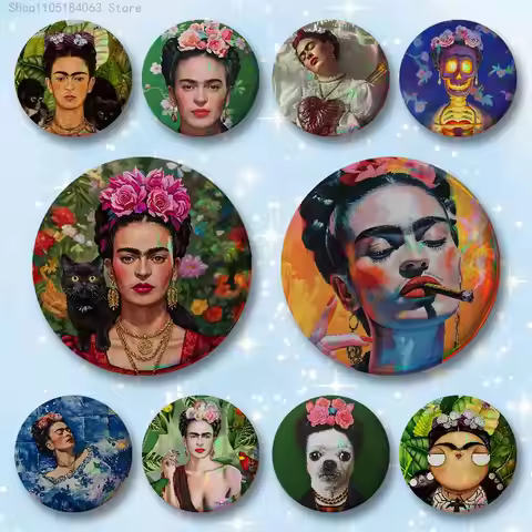F-FridaS-S K-KahloES Custom Badges 75mm 44mm 25mm Brooch Backpack Hat Enamel Pins Accessories Toys G
