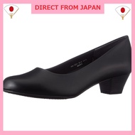 "Waterproof Wide Fit Round Toe Basic Pumps with 3.5cm Heel (Black) - Sizes 21.5cm to 25.5cm"