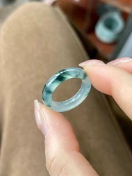 冰種翡翠 天然翡翠A玉班指披指指環 • 高冰種水墨丹青翡翠戒指