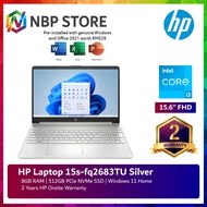 HP 15s-Fq2683TU 15.6" FHD Laptop Natural Silver ( I3-1115G4, 8GB, 512GB SSD, Intel, W11, HS )