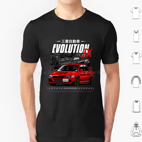 Lancer Evolution Ix T Shirt Big Size 100% Cotton Mitsubishi Lancer Evolution Evo Evo 9 Evo 3 Evo 6 E
