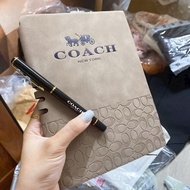 🩵Available Gifts Notebook with C0ACH Cowhide Pen