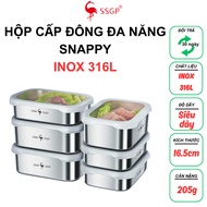 SSGP premium 316L Snappy stainless steel freezer box, food container, rice container, silicone lid, 