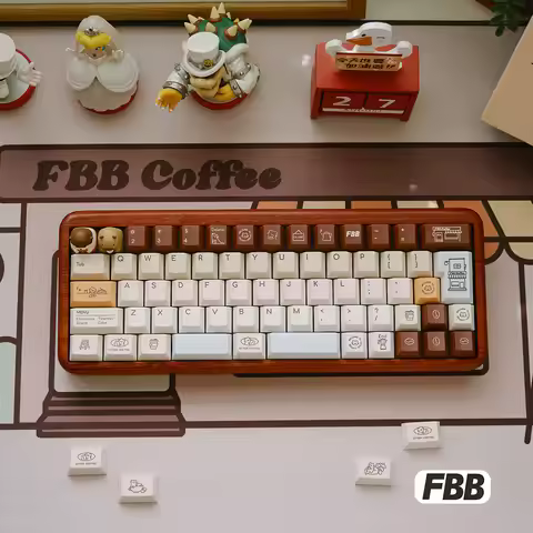 FBB keycaps Otter Coffee Theme PBT Cute kapibara Keys Personality DIY For Mechanical Keyboard Key Ca