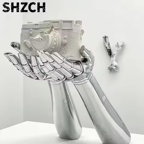 Kongshan Ji Crystal Erosion Sculpture Robot Arm Handheld Camera Basketball Home Decor