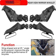 Motorcycle Side Wing With Rear View Mirror Fairing Spoiler Winglet Universal For Most Street Bike Fo