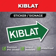 Kiblat Sign, Surau Signage PVC Sticker
