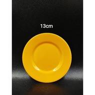 Pinggan Melamine plate 13cm (5 inches) Diningware White/Yellow