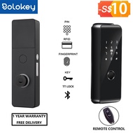 BoloKey M2 TTlock APP Digital Gate Lock/6 Unlock/waterproof/ HDB Metal Gate Linkage With Wooden Door Smart Lock