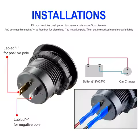 12v usb pd car marine charger socket QC3.0 and PD Type C 3 Ports Car Charger adapter for bmw x3 e83 