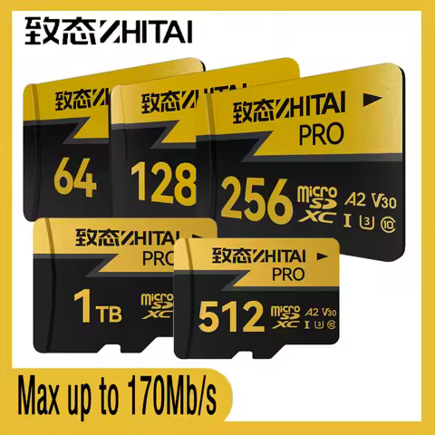 ZhiTai Micro SDXC Memory Card 64GB 128GB 256GB 512GB 1TB High Speed TF Flash Card for Camera 170MB/s