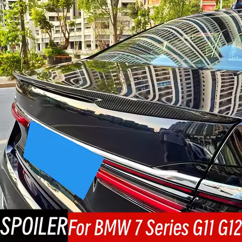 For BMW 7 Series G11 G12 730i 740i 750i 2019-2023 Rear Trunk Lid Ducktail Lip Spoiler Wings Car Blac