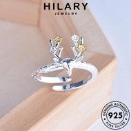 HILARY JEWELRY Adjustable Sterling Creative Moose Korean Women 925 Silver Accessories For Ring Original Cincin 純銀戒指 Perak Perempuan R1334