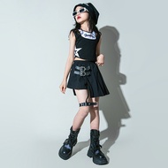 Trendy Cool Children Street Dance Girls jazz Dance jazz Suit Girls T-Taiwan Catwalk Trendy Clothes C