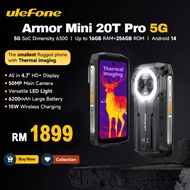 Ulefone Armor Mini 20T Pro 4.7" Rugged Phone Thermal lmaging FLIR® 5G 6200mAh Smartphone Android 14 