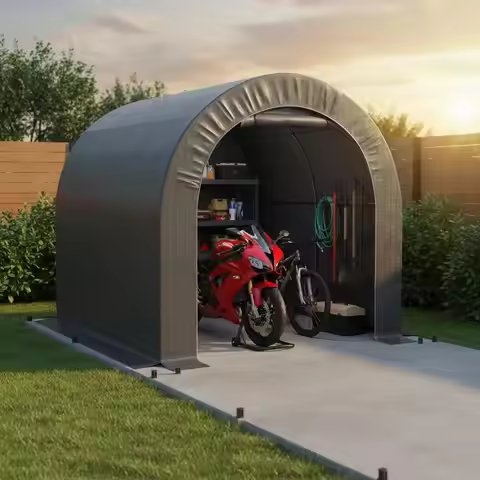 Garden Shed Outdoor Storage Tent Bike Shed Bike Garage Pe Cover Metal 2.4 X 1.8 X 1.9 m Dark Grey