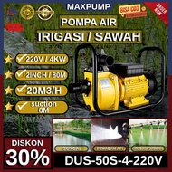 MAXPUMP Pompa Sawah Tenaga LISTRIK Mesin Pompa Air Sawah Irigasi 2inch 4kw Mesin Pompa Pompa Banjir