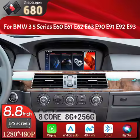 8.8 inch Android 13 For BMW 3 5 Series E60 E61 E62 E63 E90 E91 E92 E93 Wireless BT Carplay Qualcomm 