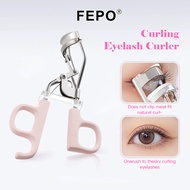 Portable Lock Design Pink Scissor Eyelash Curler for Natural Curved Lashes