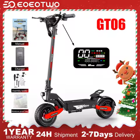 EOEOTWO GT06 Electric Scooter,1200W Motor,40/20Miles Range&30mph,11'' Off Road Tires,Dual Suspension
