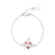 【二手】Vivienne Westwood)全新鑽石心型手鍊 6102021T/02P383 銀色不鏽鋼手鍊 女士全新