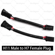 1 Pair H8 H11 Male To H7 Female Plug Conversion Wiring Harness Connector  Car Headlight Fog Light So