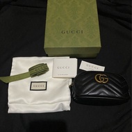 GUCCI MARMONT黑經典零錢包錢包小皮件鑰匙包