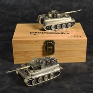 [4581People Collection]Wooden Public Object Alloy German Weitmann Tiger Heavy Tank1:72Full Metal Fin