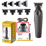 Kemei 2299 Professional Cordless Hair Clipper with Zero-Gap T-Blade, Rechargeable, and Charging Dock