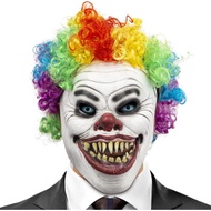Topeng Badut PartyHop dengan Rambut Palsu, Rahang Bergerak, Lateks, Topeng Seram Menakutkan untuk Pe