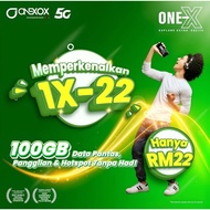1X-22【100GB】ONEXOX SIMKAD PREPAID 3.0 HIGHSPEED 4G/5G LTE UNLIMITED CALL