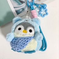 🐧🌈✨Cute Penguin Plush Toy with Bell - Kawaii Animal Keychain Bag Charm, Cartoon Plushie Pendant for 
