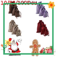 YOLAN Drawstring Pouch Christmas Linen Hessian Burlap Candy Organizer