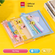Deli Transparent Mesh / Zipper Bag Map Pouch A4 A5 Spongebob Zipper EH98X