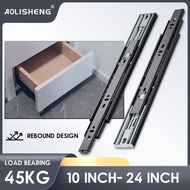 AOLISHENG Push to Open Drawer Slides Drawer Slide Rail Telescopic Guide Rail Three-section Expansion
