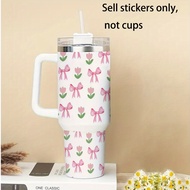 Diy Set Of 2 Bow Pattern Stickers To Enhance The Aesthetic Of Cups, Suitable For 40oz Glass Cups, Mu